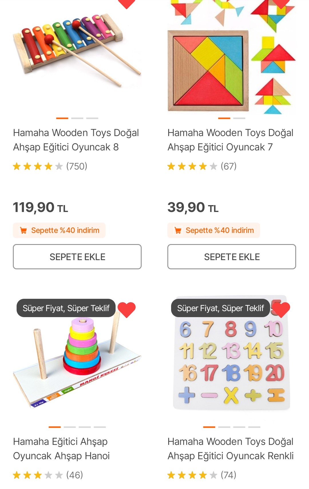 Hamaha Wooden Toys Doğal Ahşap Eğitici Oyuncak 7 Parça Büyük Tangram