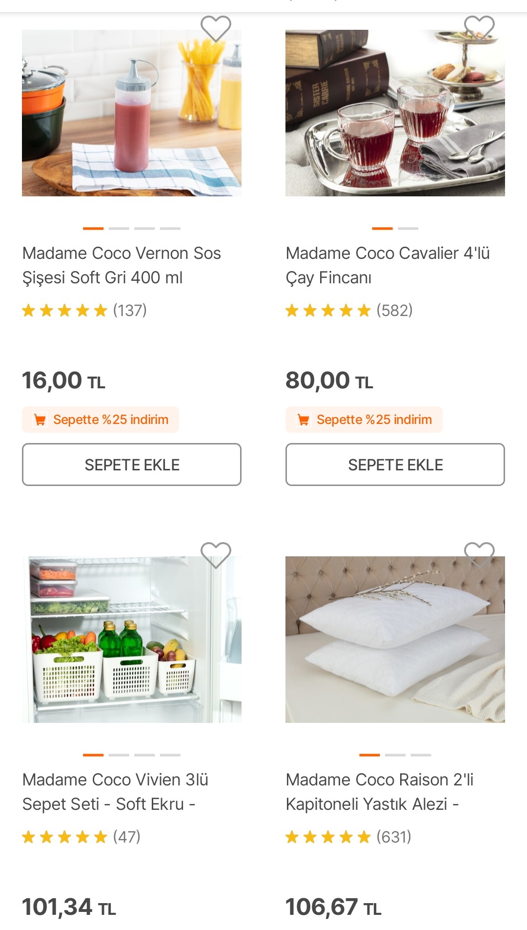 Madame Coco Ürünlerinde Sepette %25 Indirim