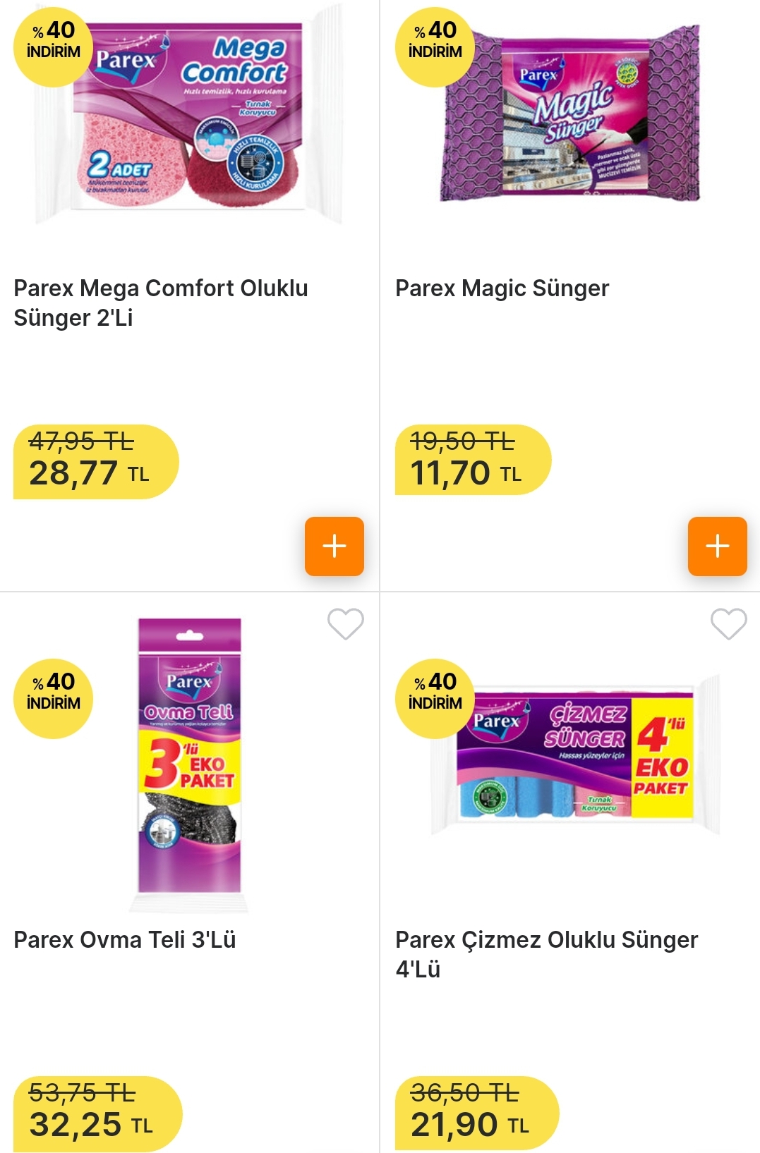 Parex Ürünlerinde %30-%40 Indirim