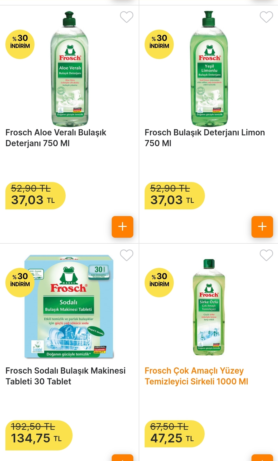 Frosch Ürünlerinde %30 İndirim