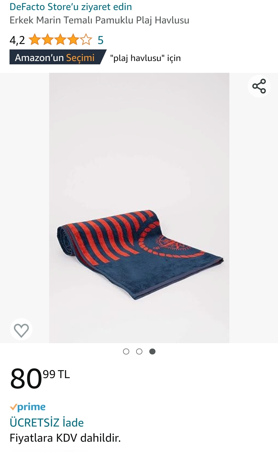 Erkek Marin Temalı Pamuklu Plaj Havlusu