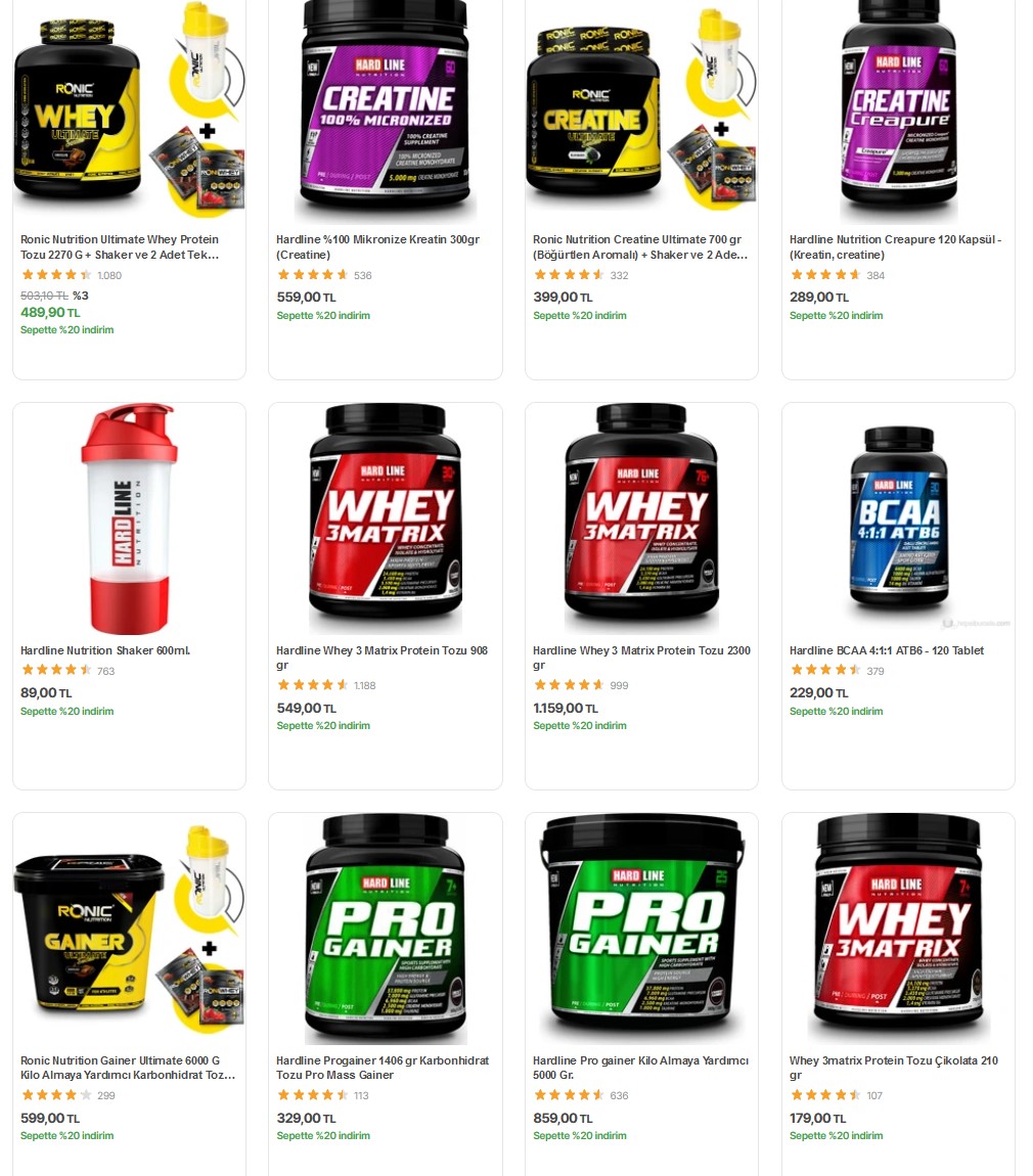 Sporcu Besinleri ve Supplementlerde Sepette %20 İndirim!