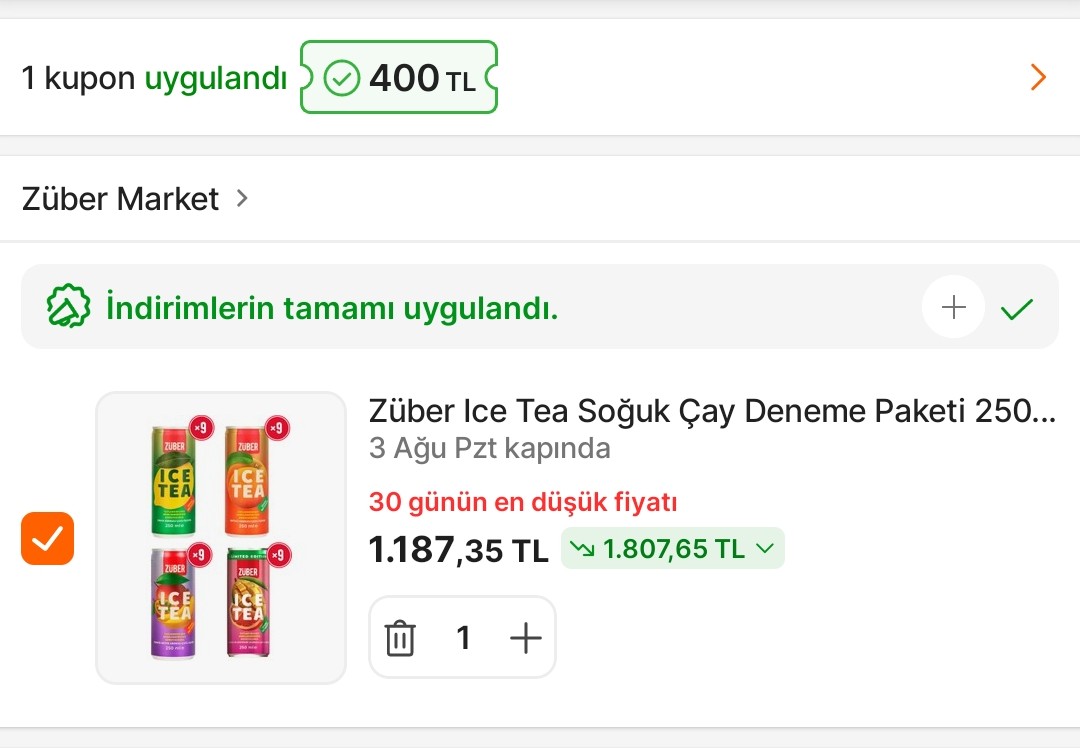 Zuber 36'li Ice Tea 