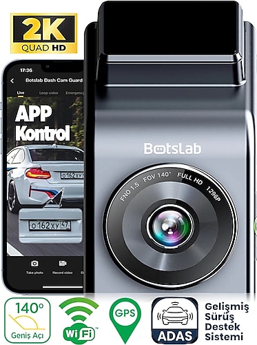 360+ G300H Pro 2K QHD ADAS Wifi + GPS 140° Geniş Açı Gece Görüşlü Akıllı Araç İçi Kamera