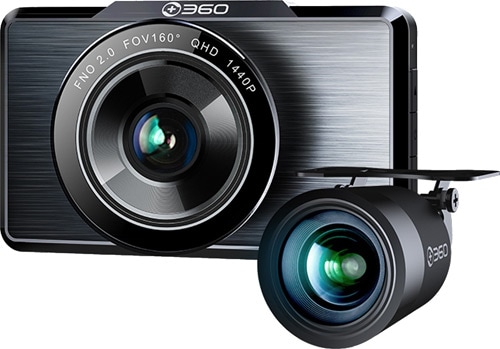 360 G500H Ön 2K Arka 1080p 160 Derece Geniş Açılı Gece Görüşü Dahili GPS Modüllü Araç İçi Kamera