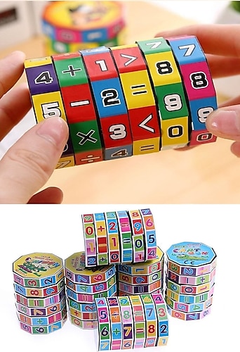 6'lı Zeka Küpü Eğitici Oyuncak Matematik Sayılar Sihirli Küp Dört Işlem