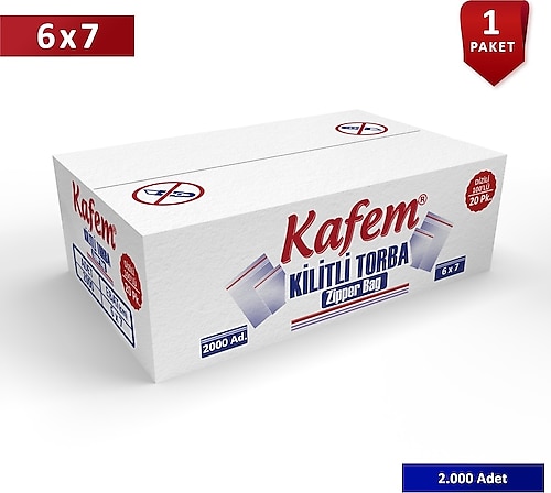 6 X 7 cm Kilitli Poşet / Naylon Torba 2000 Adet - Kafem