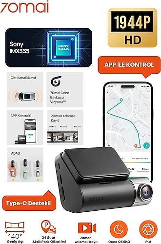70MAİ s Pro Plus Dahili Gps Araç Kamerası