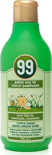 99 Bebek Saç ve Vücut Şampuanı 200 ml
