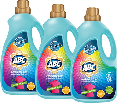 ABC Renklilere Özel Sıvı Deterjan 50 Yıkama 3 lt 3'lü