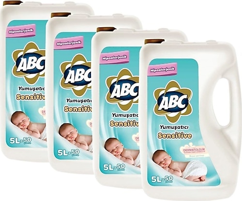 ABC Sensitive Çamaşır Yumuşatıcısı 5000 ml 4 Adet