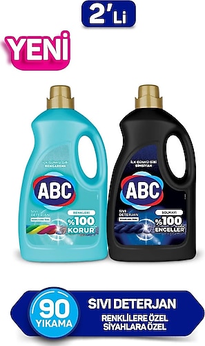 ABC SIVI DETERJAN RENKLİLER&SİYAHLAR 2'Lİ SET