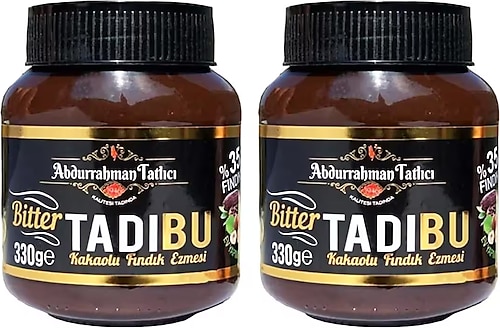 Abdurrahman Tatlıcı Tadıbu Bitter Kakaolu Fındık Ezmesi 330 gr 2'li