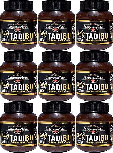Abdurrahman Tatlıcı Tadıbu Bitter Kakaolu Fındık Ezmesi 330 gr 9'lu