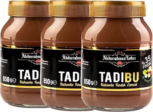 Abdurrahman Tatlıcı Tadıbu Kakaolu Fındık Ezmesi 850 gr 3'lü