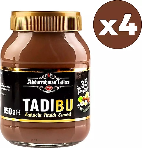 Abdurrahman Tatlıcı Tadıbu Kakaolu Fındık Ezmesi 850 gr 4'lü