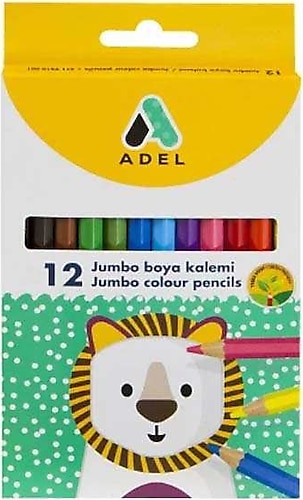 Adel Tam Boy Üçgen 12'li Jumbo Kuru Boya Seti