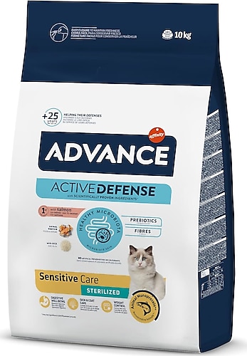 Advance Sensitive Sterilised Somonlu 10 kg Kısırlaştırılmış Yetişkin Kedi Maması