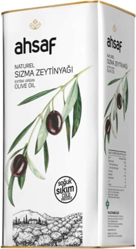 Ahsaf Soğuk Sıkım Natürel Sızma Zeytinyağı 5 lt