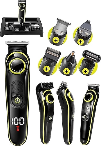AKF X Go-71 New Pro Turbo Mod 5in1 Saç Sakal Vücut Traş Makinesi 5in1 Kablosuz Erkek Tıraş Makine Set