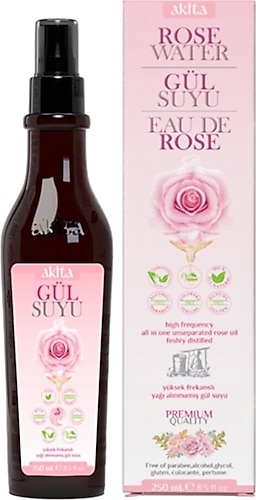 Akita %100 Doğal Yağı Alınmamış Gül Suyu 250 ml