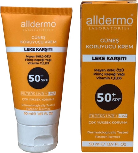 Alldermo Leke Karşıtı 50 Faktör Güneş Kremi 50 ml