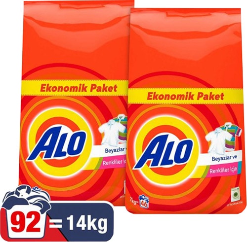 Alo Kar Çiçeği Beyaz ve Renkliler için 7 kg 2'li Toz Deterjan