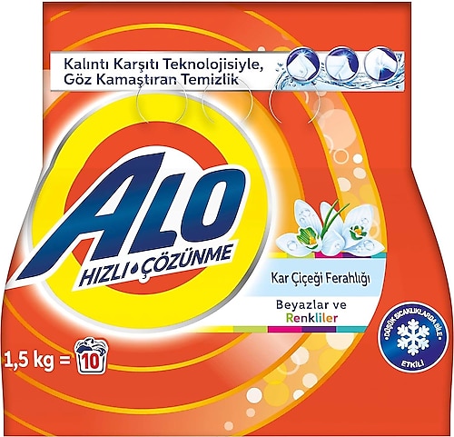 Alo Kar Çiçeği Beyazlar ve Renkliler için 1.5 kg Toz Deterjan