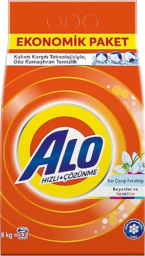 Alo Kar Çiçeği Ferahlığı Renkliler ve Beyazlar için 8 kg Toz Deterjan