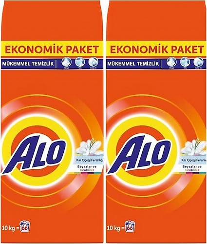 Alo Matik Beyazlar ve Renkliler 10 kg 2'li Paket Toz Çamaşır Deterjanı