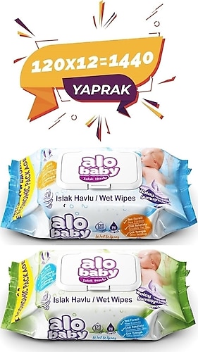 Alobaby Ekopack Islak Havlu 120li - 12 X 120li - 1440 Adet
