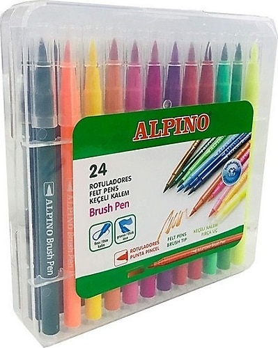 Alpino 24'lü Fırça Uçlu Keçeli Kalem Seti
