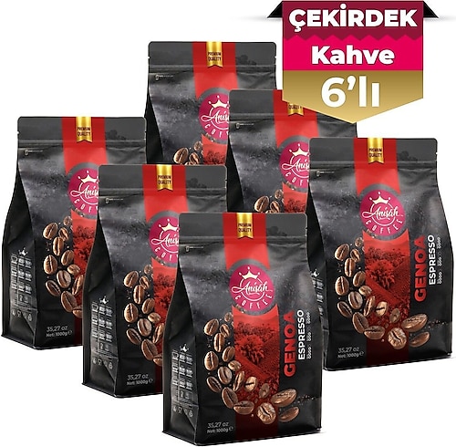 Anisah Coffee Genoa Espresso Çekirdek Kahve 6 x 1000 Gram