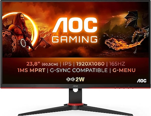 AOC 24G2SPU/BK 23.8" 1 ms Full HD Pivot IPS Oyuncu Monitörü