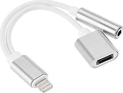 Apple iPhone 7 Aux Lightning 2in1 Kablo Kulaklık Çevirici ve Şarj Aynı Anda GOLD