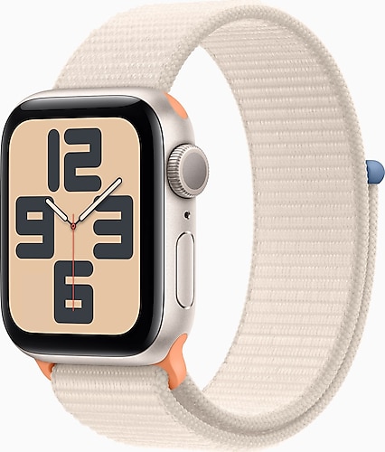 Apple Watch SE 2 2023 GPS 40mm Yıldız Işığı Alüminyum Kasa ve Yıldız Işığı Spor Loop Kordon Akıllı Saat