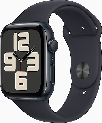 Apple Watch SE 2 2023 GPS 44mm Gece Yarısı Alüminyum Kasa ve Spor Kordon Akıllı Saat