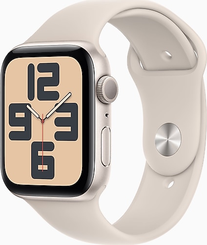 Apple Watch SE 2 2023 GPS 44mm Yıldız Işığı Alüminyum Kasa ve Spor Kordon Akıllı Saat
