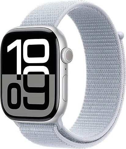Apple Watch Series 10 GPS 46mm Gümüş Rengi Alüminyum Kasa ve Bulut Mavisi Spor Loop Kordon Akıllı Saat