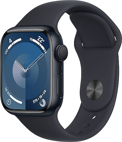 Apple Watch Series 9 GPS 41mm Gece Yarısı Alüminyum Kasa ve Gece Yarısı Spor Kordon Akıllı Saat
