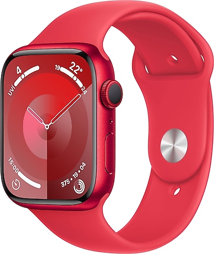 Apple Watch Series 9 GPS 45mm Alüminyum Kasa ve Kırmızı Spor Kordon Akıllı Saat