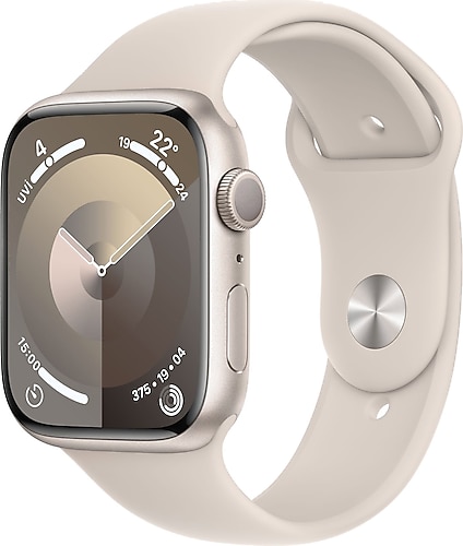 Apple Watch Series 9 GPS 45mm Yıldız Işığı Alüminyum Kasa ve Yıldız Işığı Spor Kordon Akıllı Saat