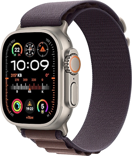 Apple Watch Ultra 2 GPS + Cellular 49mm Natürel Titanyum Kasa ve Indigo-Alpine Loop Kordon Akıllı Saat