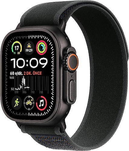 Apple Watch Ultra 2 GPS + Cellular 49mm Siyah Titanyum Kasa ve Siyah-Trail Loop Kordon Akıllı Saat