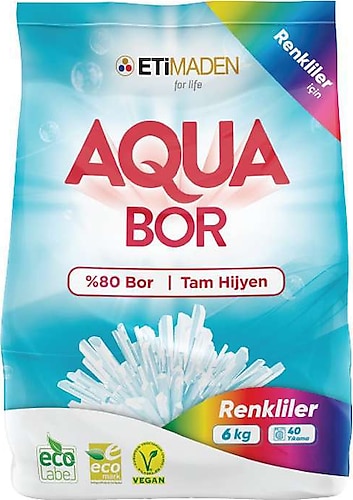 Aquabor Renkliler için 6 kg Toz Deterjan