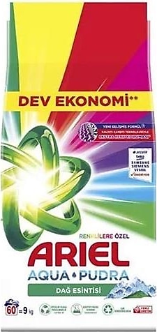 Ariel Aqua Pudra Dağ Esintisi Renklilere Özel 9 kg Toz Deterjan