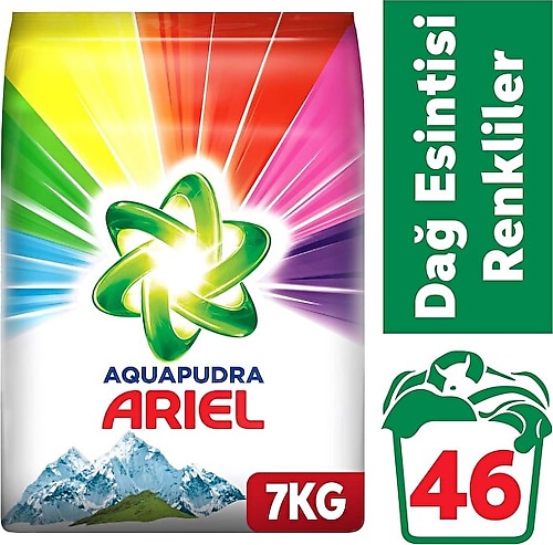 Ariel AquaPudra Dağ Esintisi Renklilere Özel 7 kg Toz Deterjan