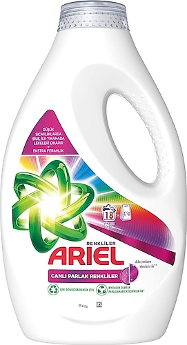 Ariel Canlı Parlak Renkliler Sıvı Deterjan 18 Yıkama 900 ml