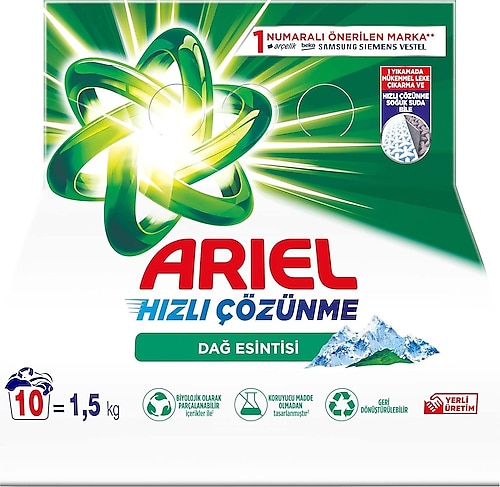 Ariel Dağ Esintisi Beyazlar için 1.5 kg Toz Deterjan