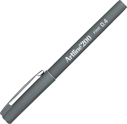 Artline 200 Fineliner Gri 0.4 mm İnce Uçlu Keçeli Kalem